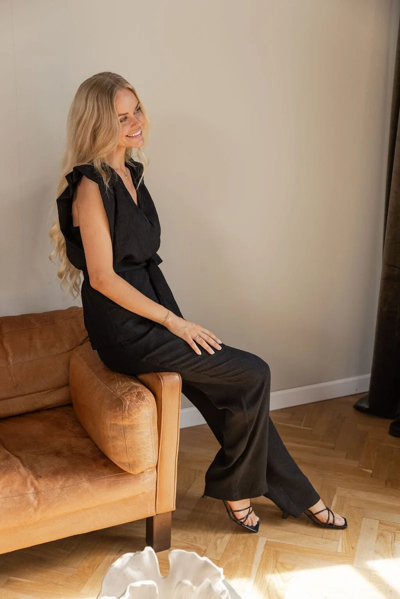 Molly&My x Julie Elgaard - Elsa Jacquard Pants 167096 - 100 - Black