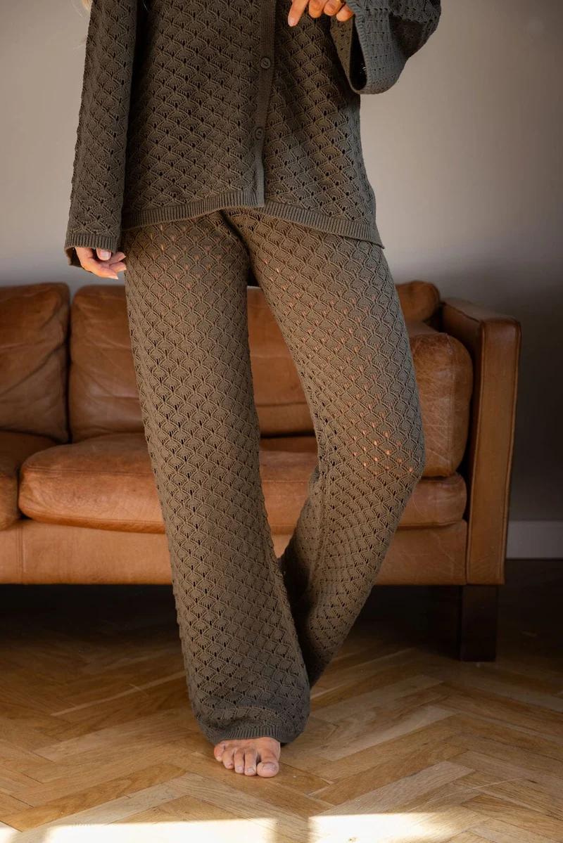 Molly&My x Julie Elgaard - Liva Knit Pants 167101 - 176 - Khaki