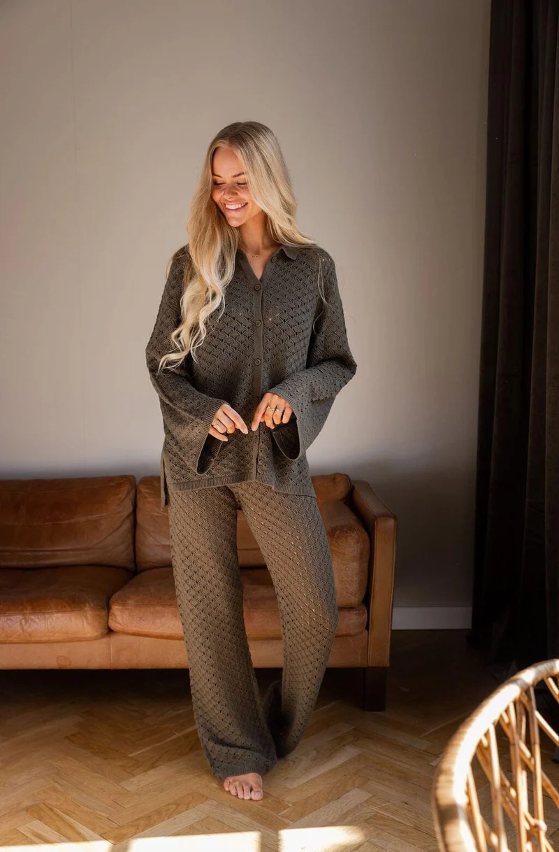 Molly&My x Julie Elgaard - Liva Knit Pants 167101 - 176 - Khaki