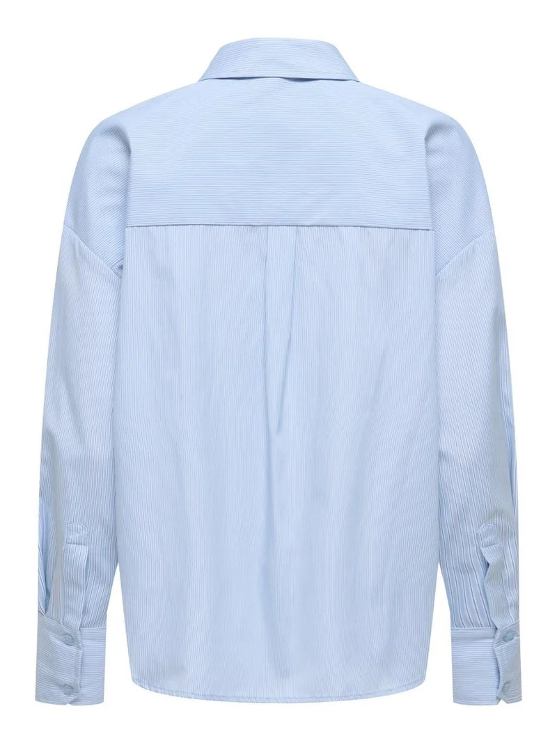 Only - Onlkiri Ls Shirt Ox - 4981574 Cloud Dancer W. Delicate Blue