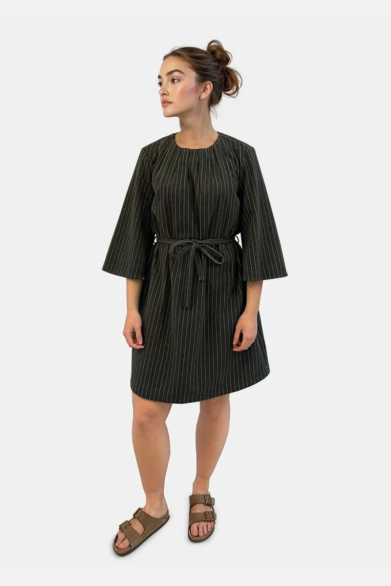 Vila - Vinicca 3/4 Dress - 4891341 Dark Grey Melange
