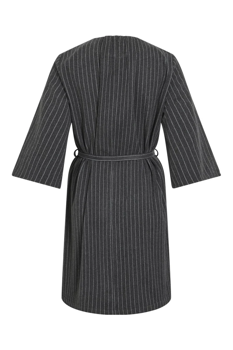 Vila - Vinicca 3/4 Dress - 4891341 Dark Grey Melange