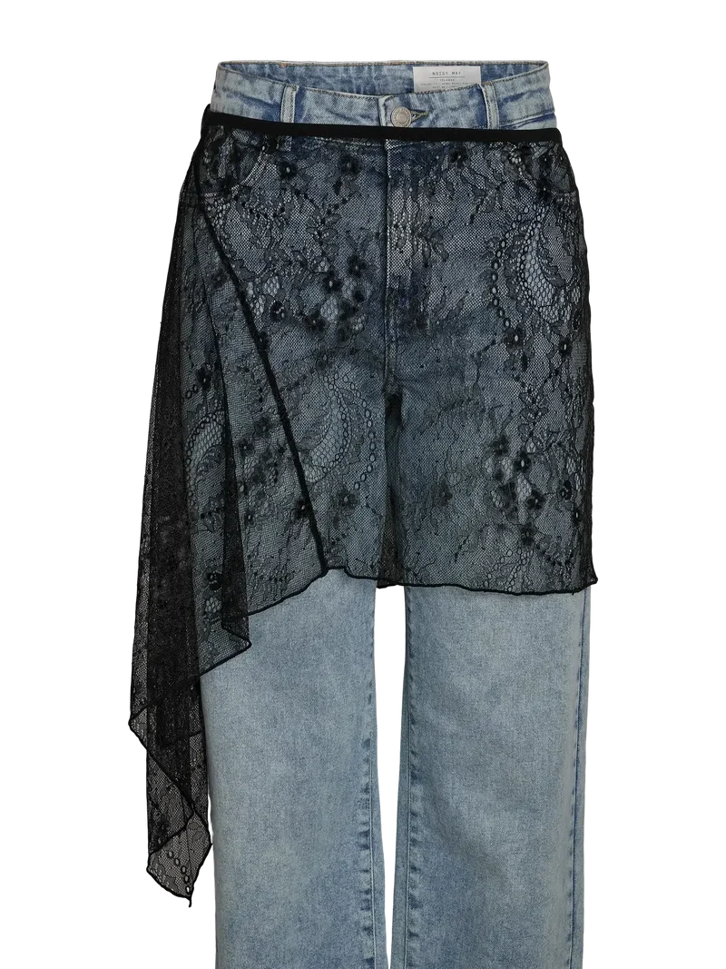 Noisy May - Nmida Elasticated Lace Skirt - 5097953 Black