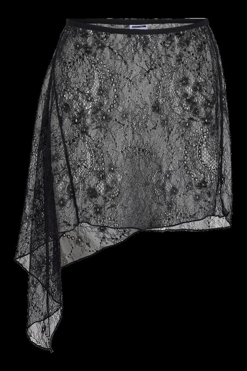 Noisy May - Nmida Elasticated Lace Skirt - 5097953 Black