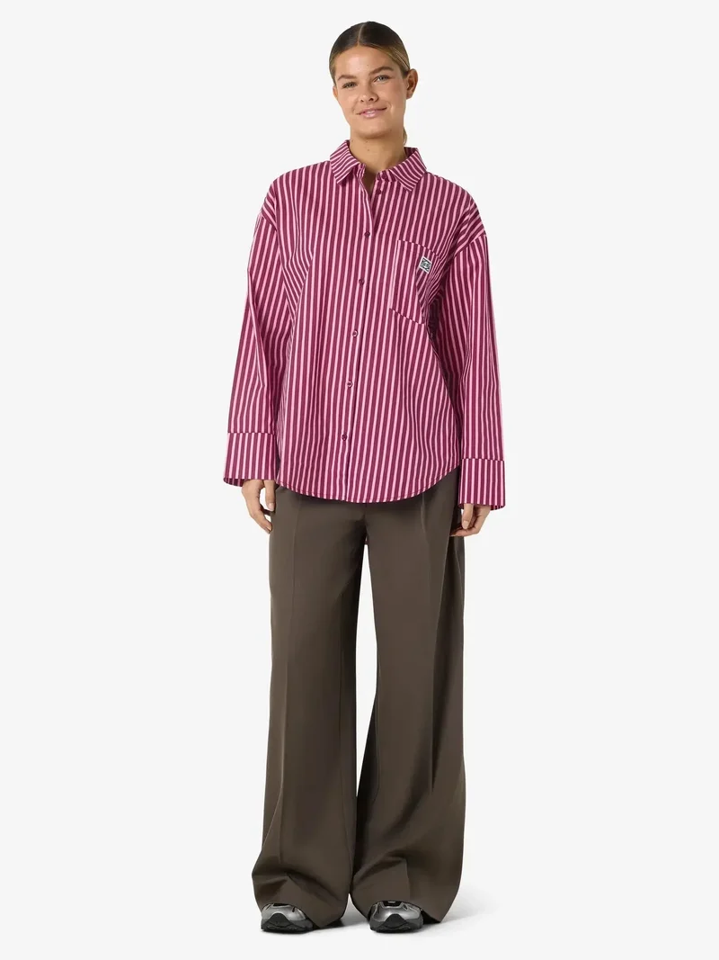 Noisy May - Nmfrida L/S Button Shirt Box - 5089193 Delicioso Begonia Pink
