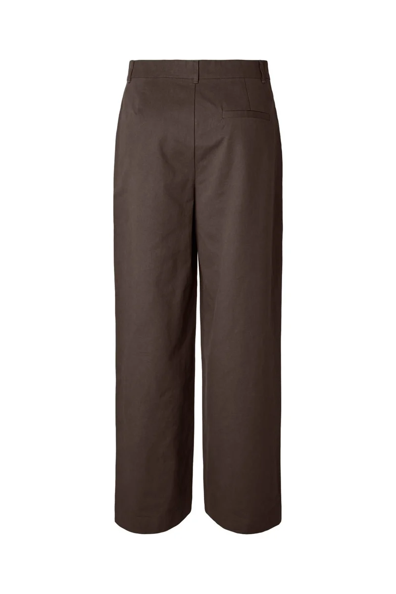 Pieces - Pctea Lace Detail Wide Pant - 5122880 Hot Fudge