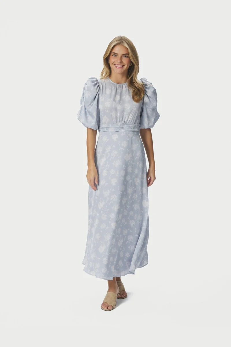Neo Noir - Kikka Faded Flower Dress 167902 - 145 - Light Blue