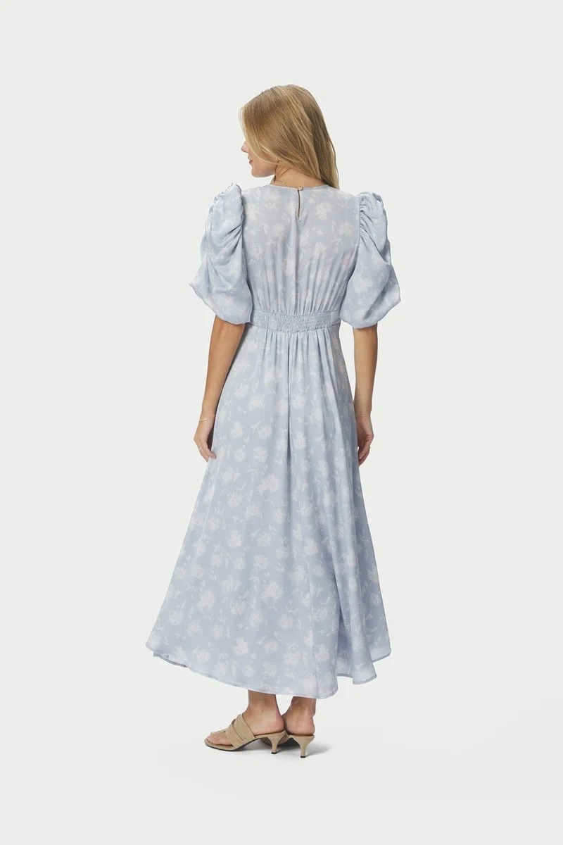 Neo Noir - Kikka Faded Flower Dress 167902 - 145 - Light Blue