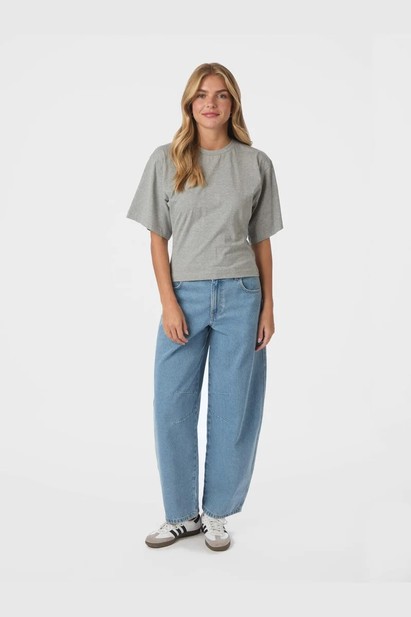 Neo Noir - Asha Boxy Tee 164418 - 133 - Grey Melange