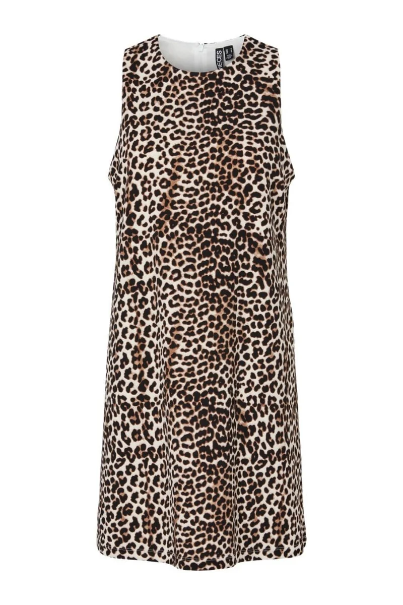 Pieces - Pcjosella Sl O-Neck Short Dress - 4866901 Black Leo