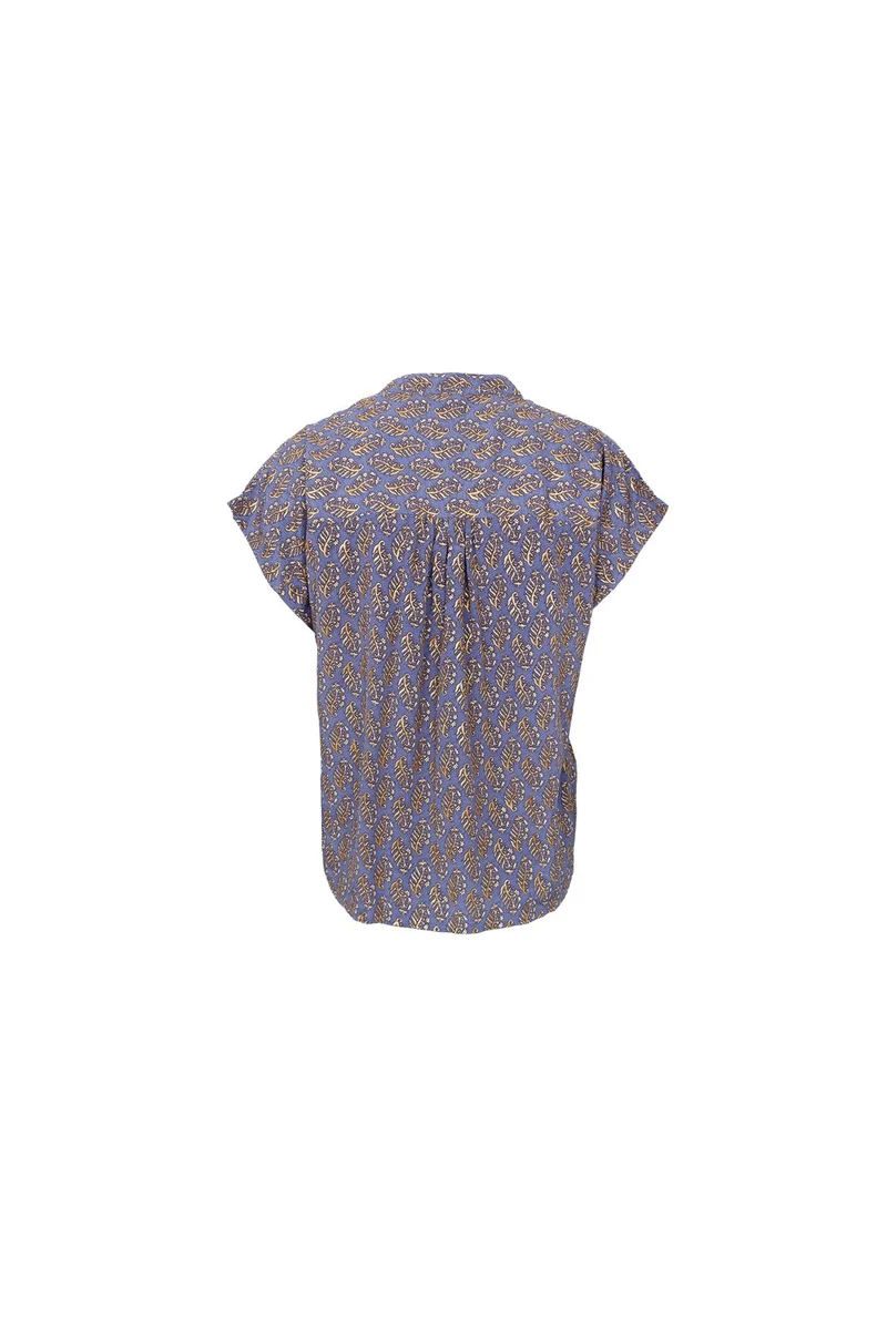 Black Colour - Bcluna Andrea S/S Blouse 39234 - Blue Mist