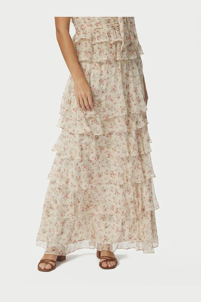 Neo Noir - Morris Meadow Printed Skirt 166447 - 122 - Creme