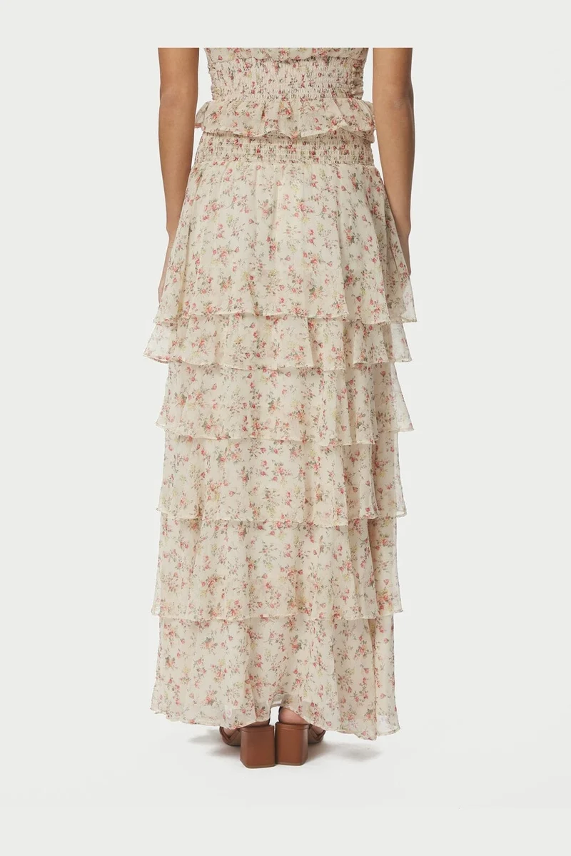 Neo Noir - Morris Meadow Printed Skirt 166447 - 122 - Creme
