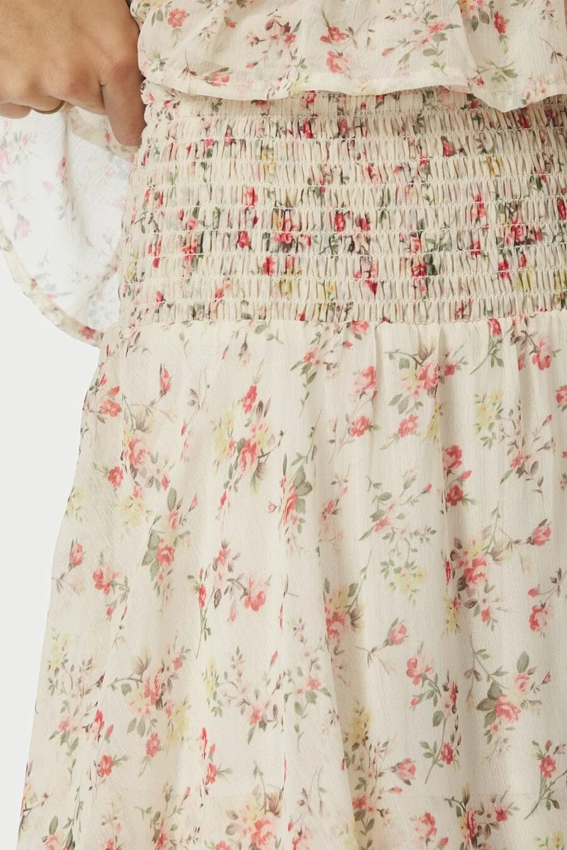 Neo Noir - Morris Meadow Printed Skirt 166447 - 122 - Creme