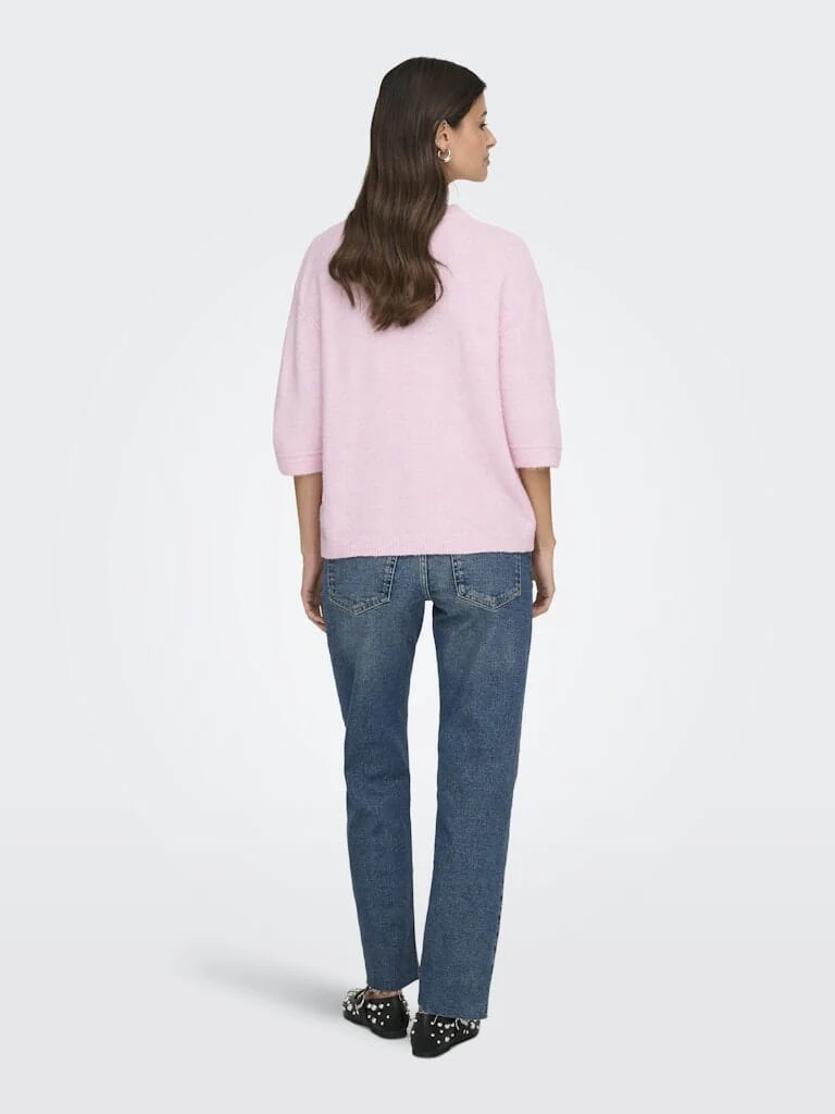 JDY - Jdysonja S/S O-Neck Pullover Knt - 4960457 Pink Lady Melange