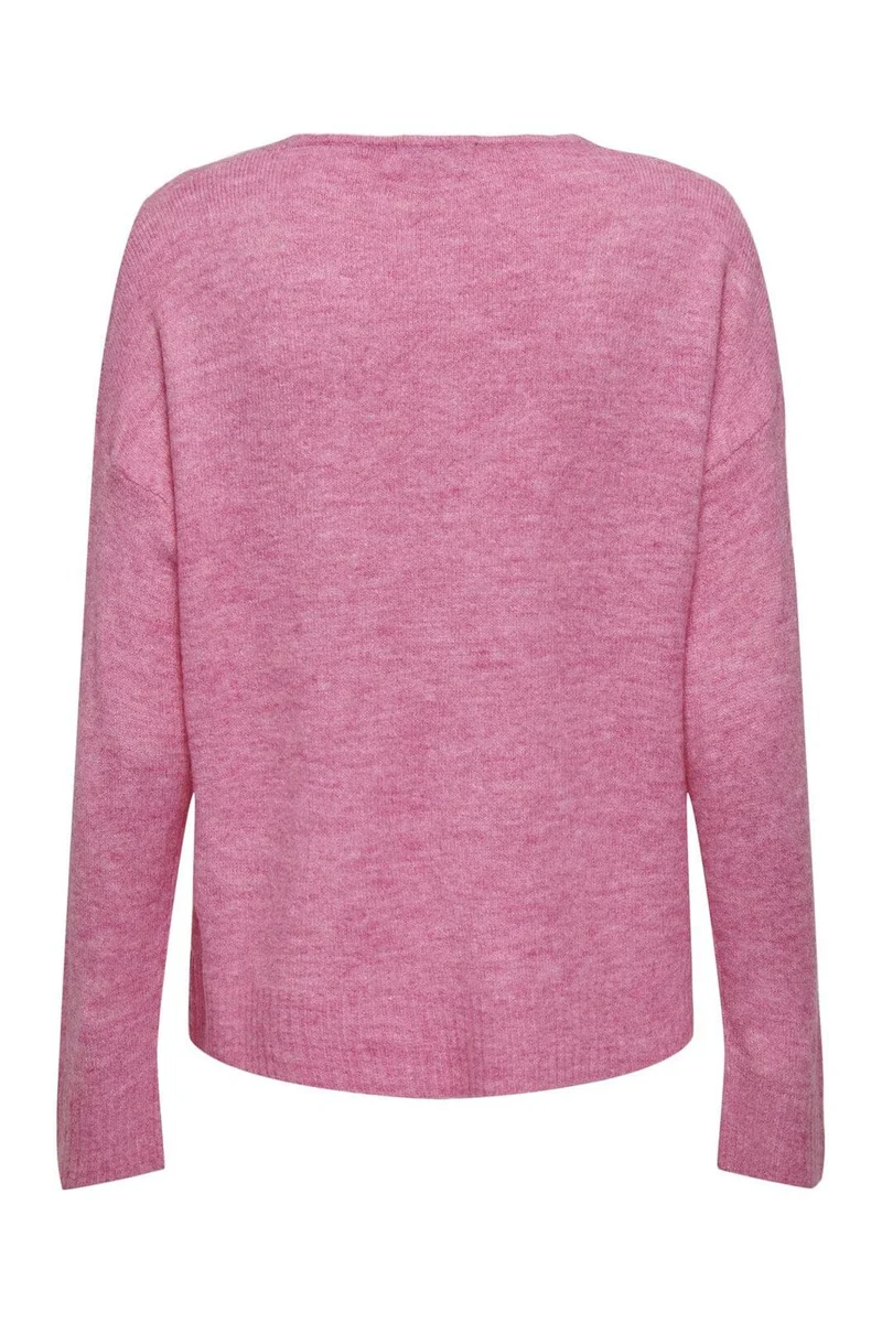 JDY - Jdyelanora L/S V-Neck Pullo. Knt - 4359214 Pink Cosmos Melange