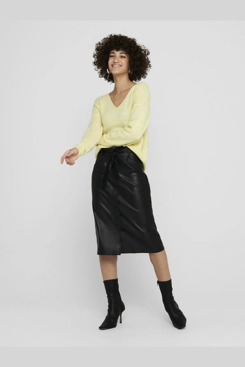JDY - Jdyelanora L/S V-Neck Pullo. Knt - 3638243 Pastel Yellow Melange