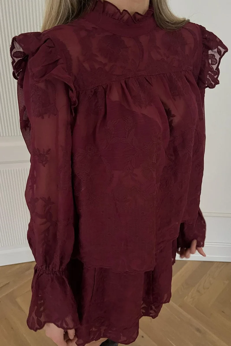 BYIC - Ellinoric Lace Shirt 2550 - Vintage Bordeaux