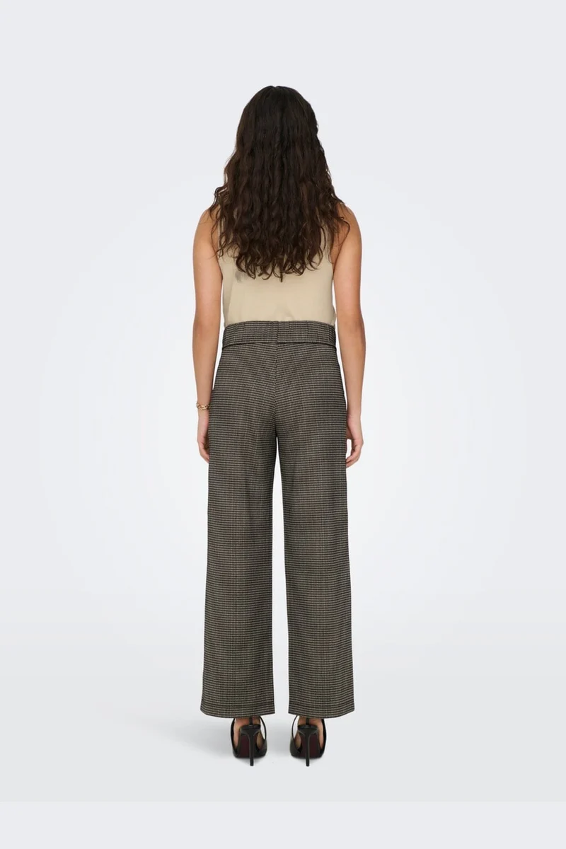 JDY - Jdygeggo Mia Long Check Pant - 3750952 Cobblestone Mini Check