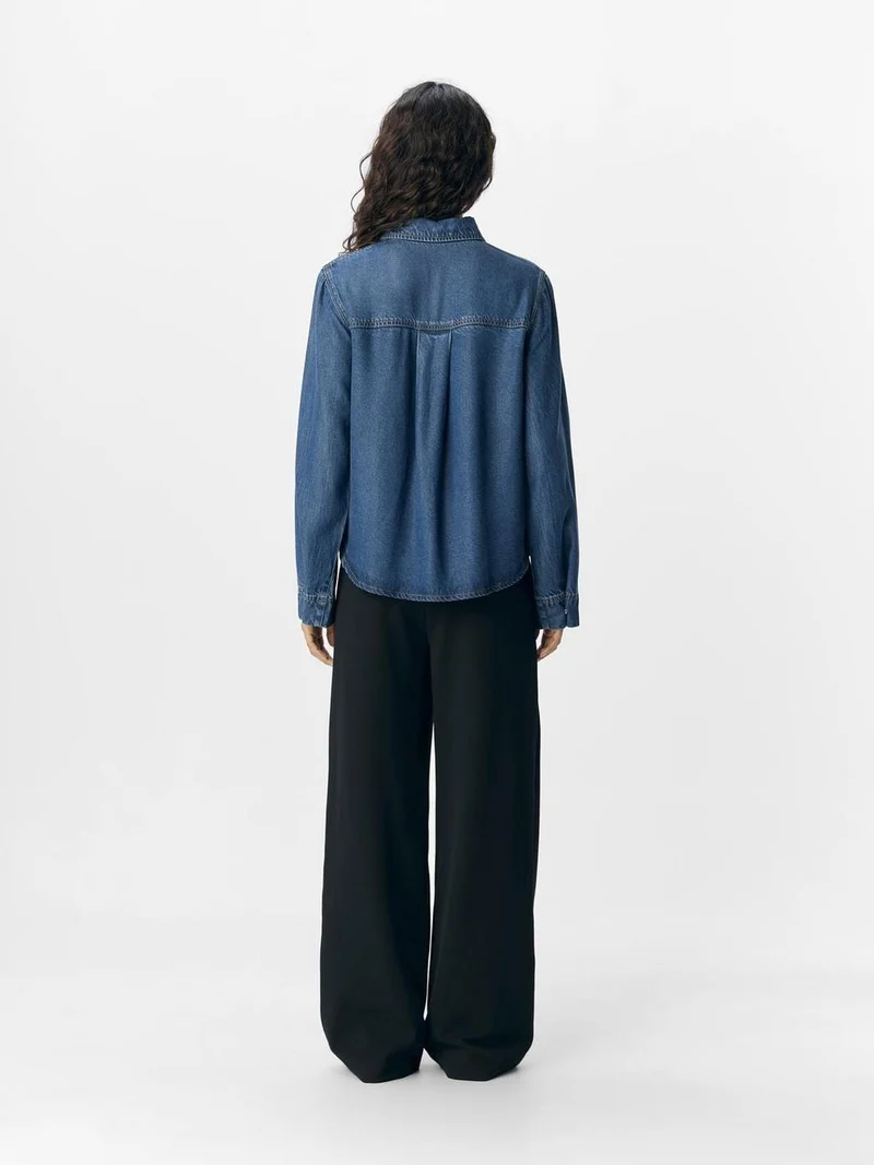 Object - Objframe Lo L/S Shirt - 4789040 Medium Blue Denim