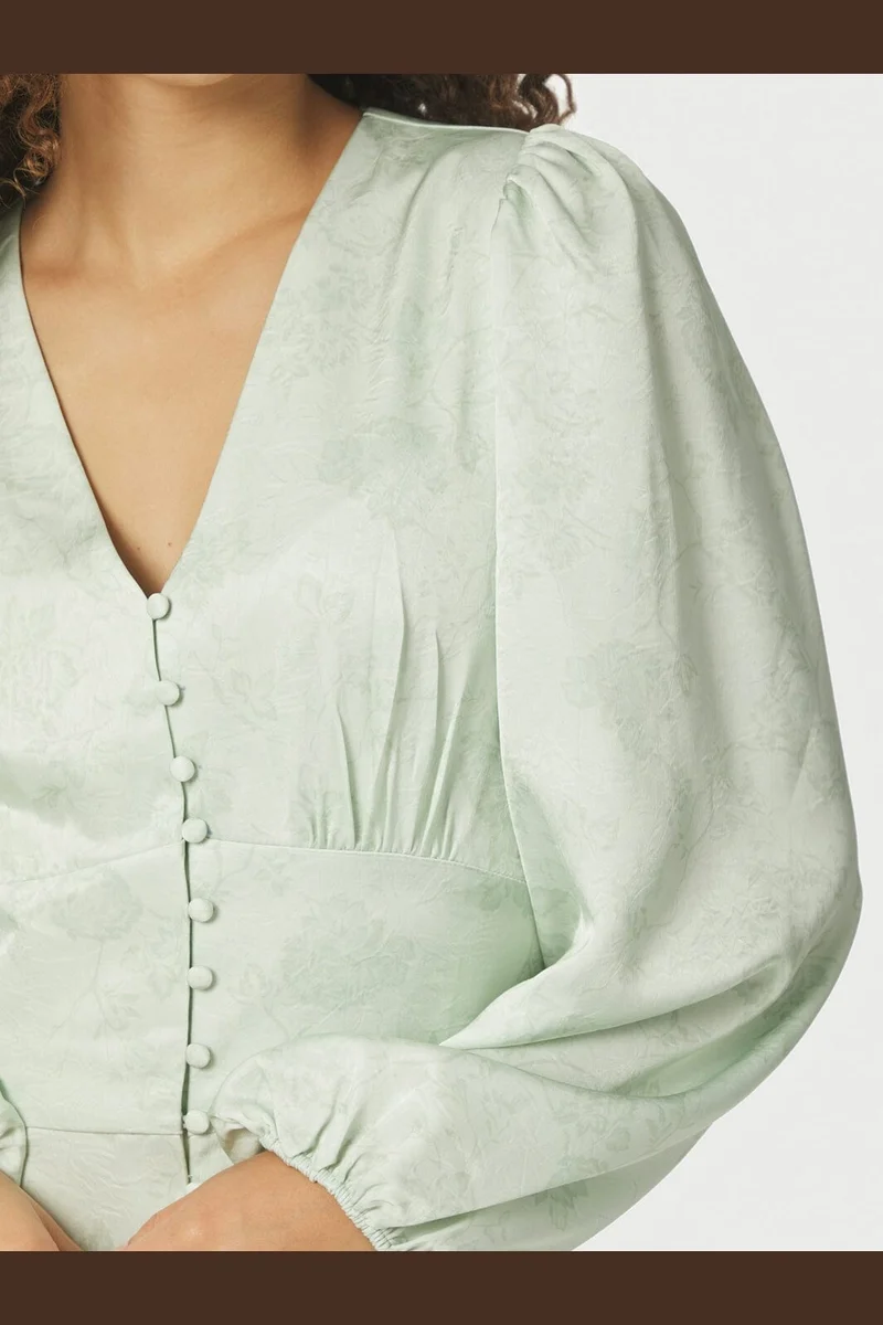 Neo Noir - Alto Pattern Sateen Dress 166828 - 154 - Light Green