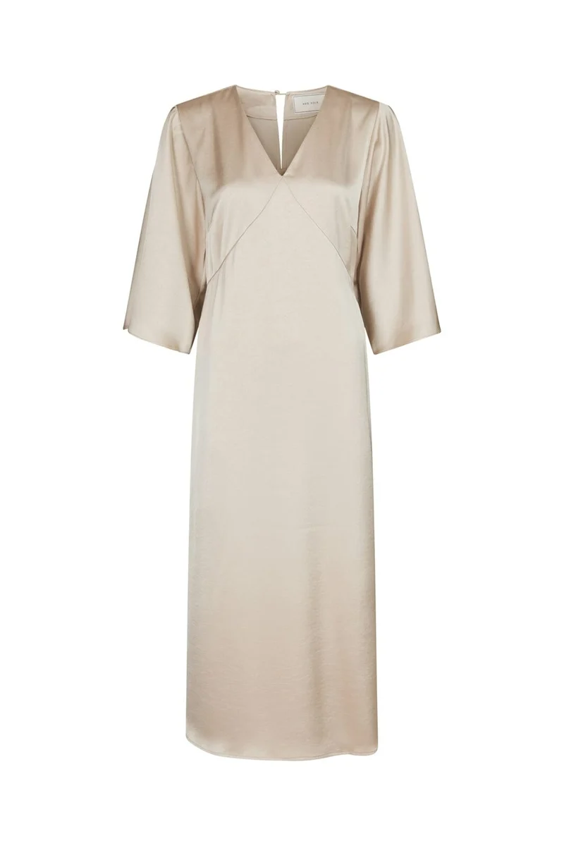 Neo Noir - Remara Heavy Sateen Dress 168447 - 720 - Champagne
