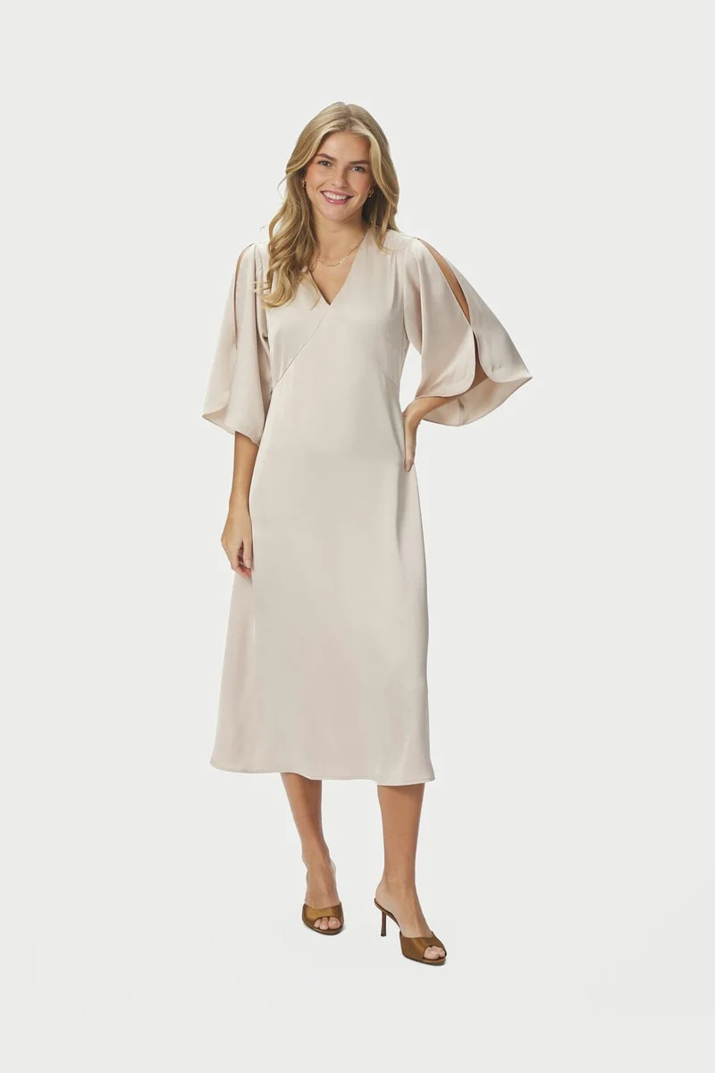 Neo Noir - Remara Heavy Sateen Dress 168447 - 720 - Champagne