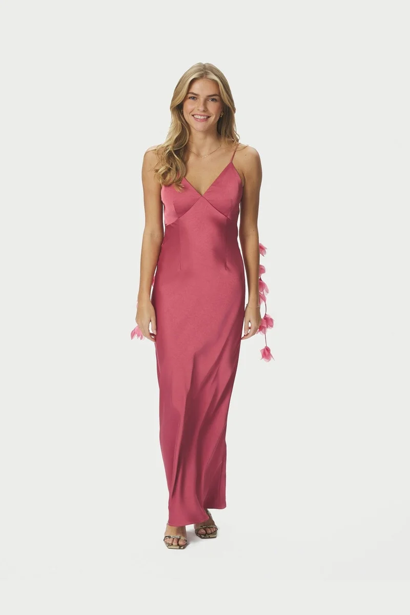 Neo Noir - Colly Heavy Sateen Dress 166978 - 430 - Cherry Pink