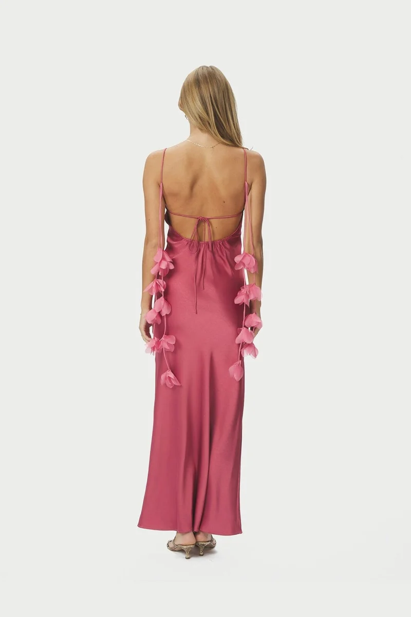 Neo Noir - Colly Heavy Sateen Dress 166978 - 430 - Cherry Pink