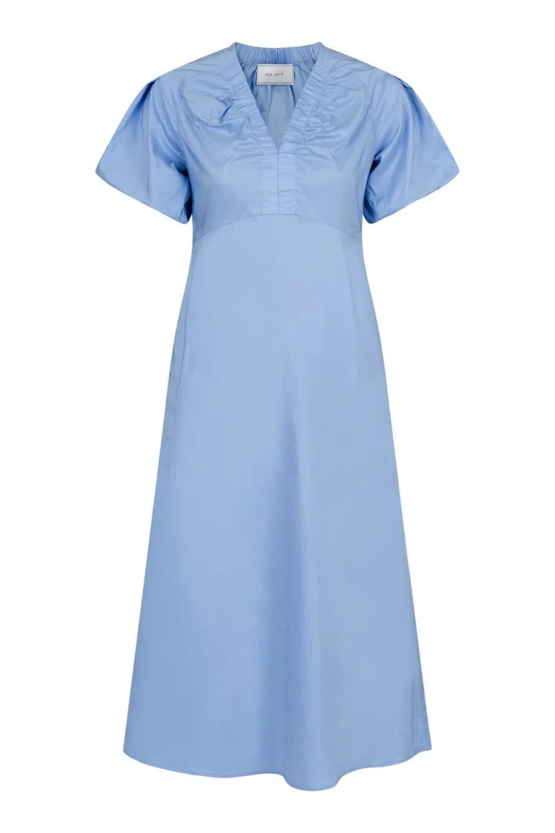 Neo Noir - Illana Poplin Dress - Sky Blue