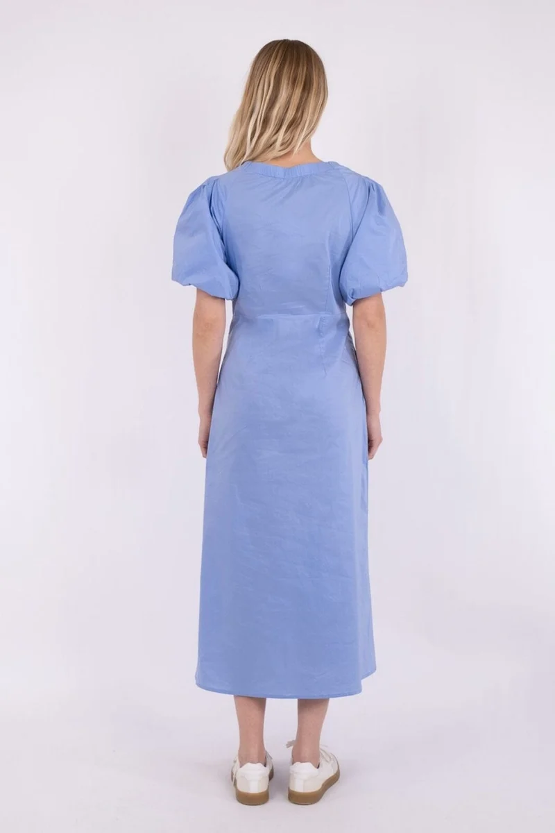 Neo Noir - Illana Poplin Dress - Sky Blue