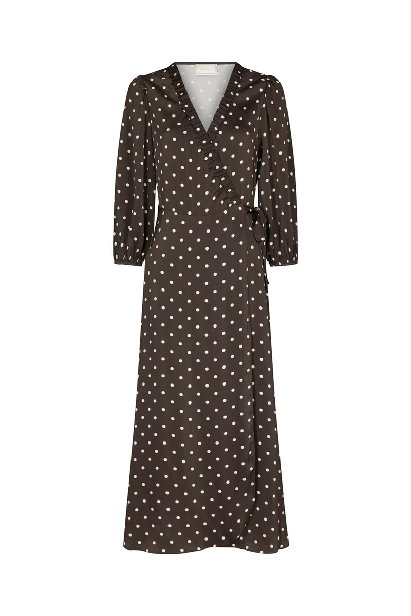 Neo Noir - Malinga Dot Dress 165909 - 676 - Dark Brown