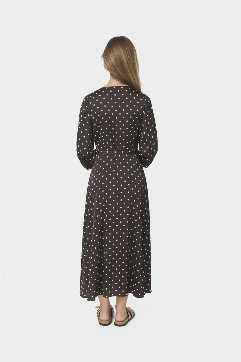 Neo Noir - Malinga Dot Dress 165909 - 676 - Dark Brown