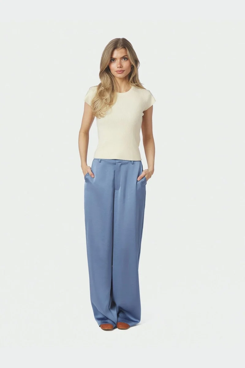 Neo Noir - Emmett Heavy Sateen Pants 164136 - 407 - Smoke Blue