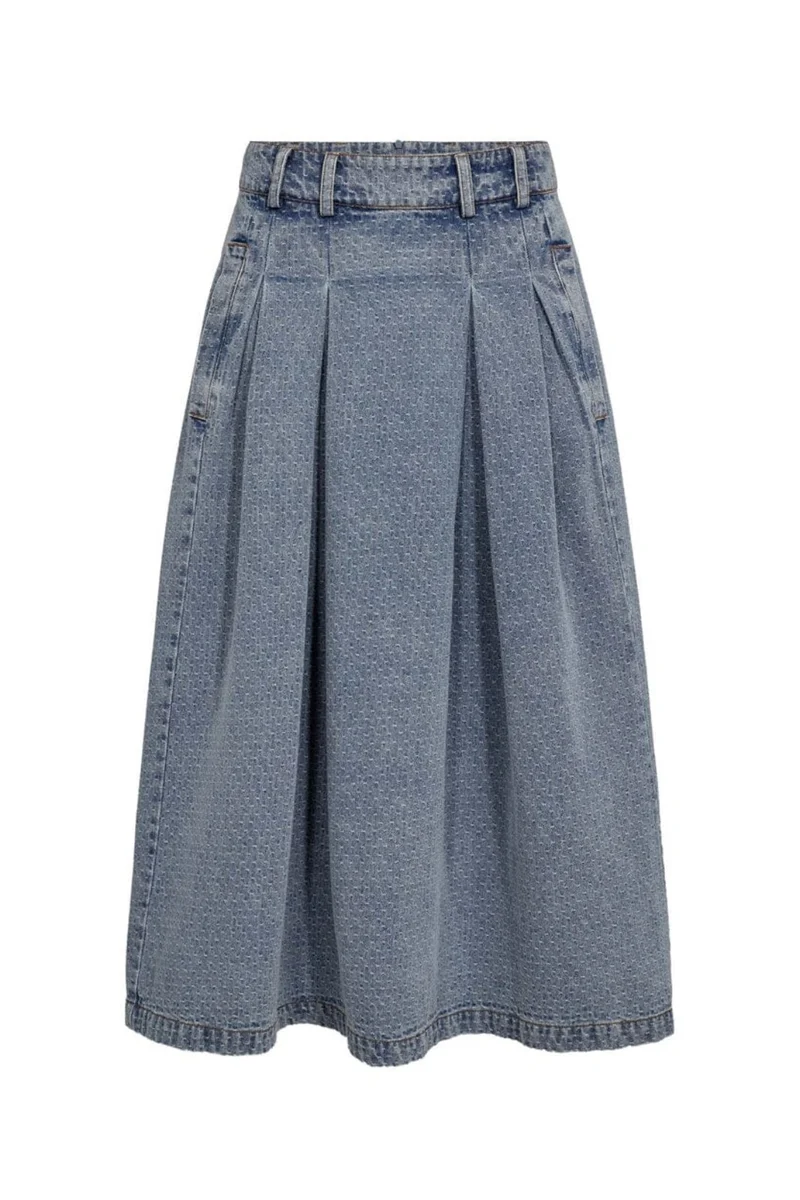 Co´Couture - Lovacc Anya Pleat Skirt 44028 - 552 - Denim Blue