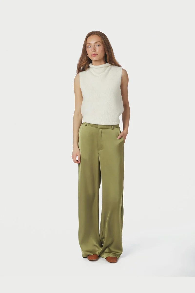 Neo Noir - Emmett Heavy Sateen Pants 164136 - 340 - Sage Green