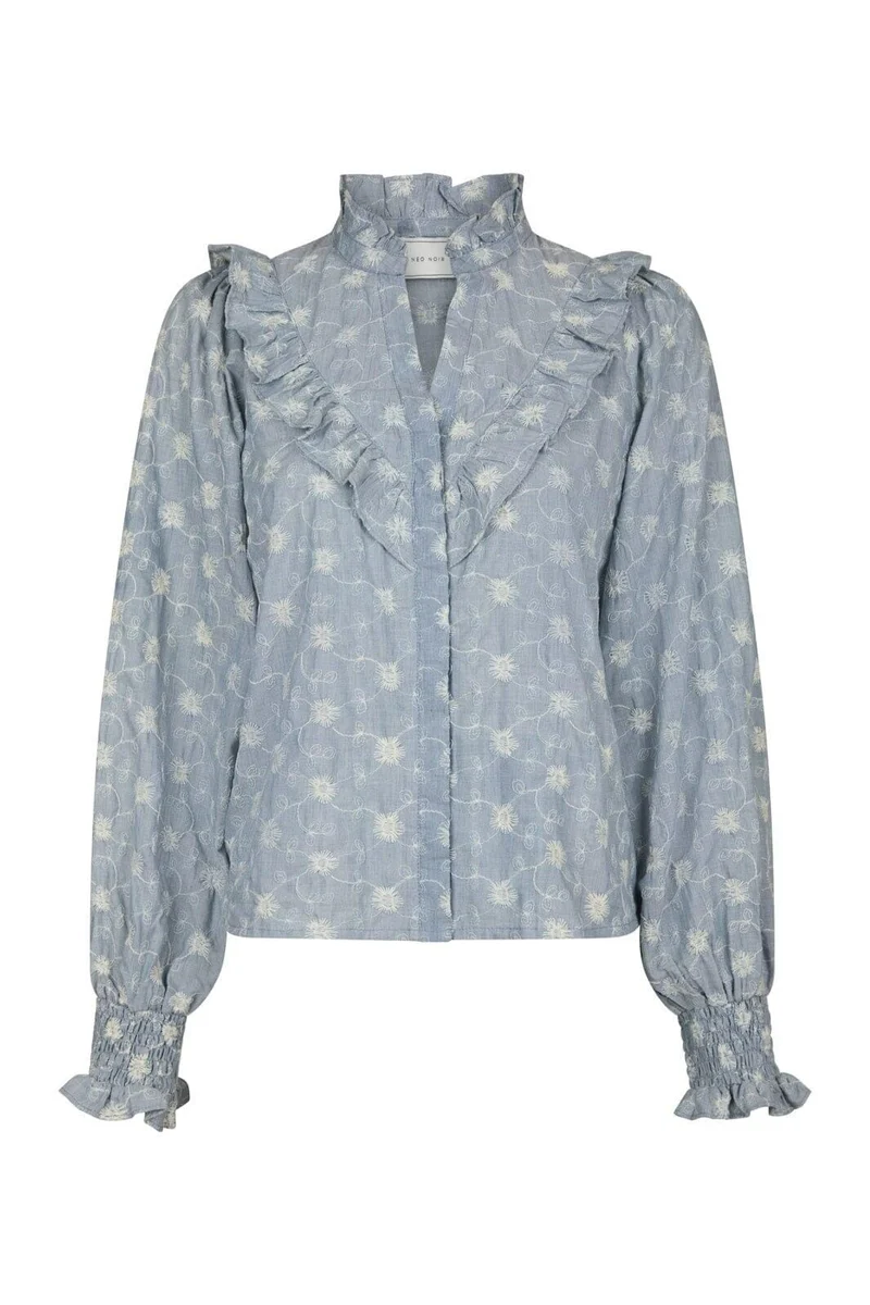 Neo Noir - Degas Delicate Blouse 166785 - 142 - Dusty Blue
