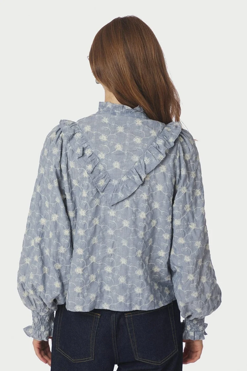 Neo Noir - Degas Delicate Blouse 166785 - 142 - Dusty Blue