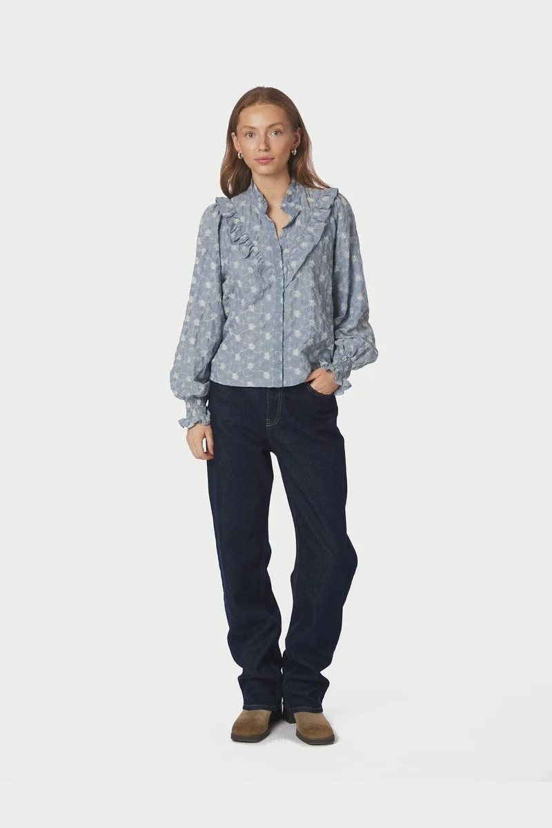 Neo Noir - Degas Delicate Blouse 166785 - 142 - Dusty Blue