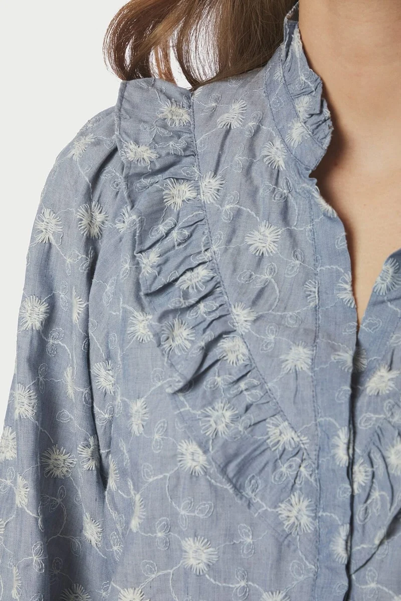 Neo Noir - Degas Delicate Blouse 166785 - 142 - Dusty Blue