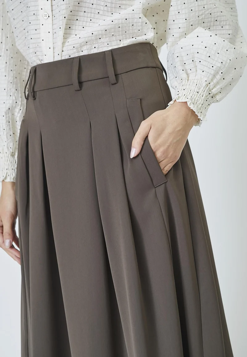 Co´Couture - Anyacc Pleat Skirt 34178 - 83 Mocca