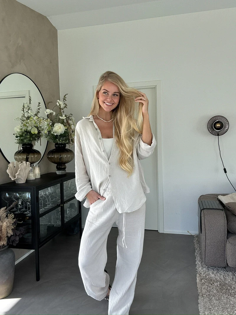 A-bee - Sonja Pants - Ecru