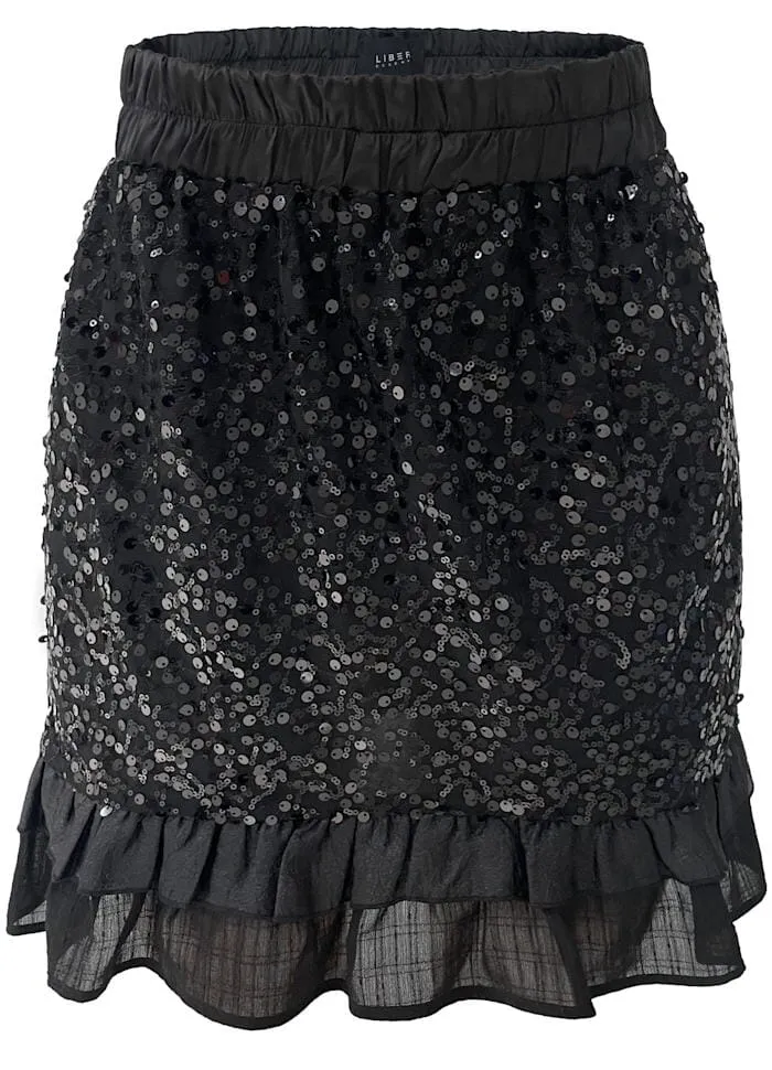 Liberte - Nor Frill Skirt 22268 - Black Sequins