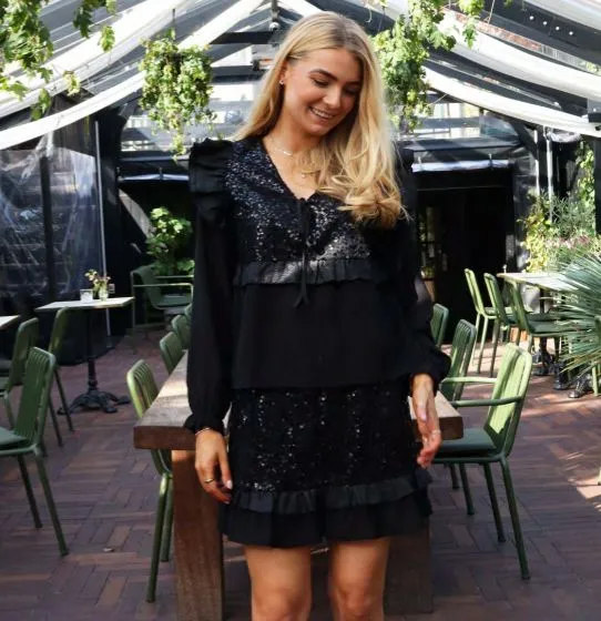 Liberte - Nor Frill Skirt 22268 - Black Sequins