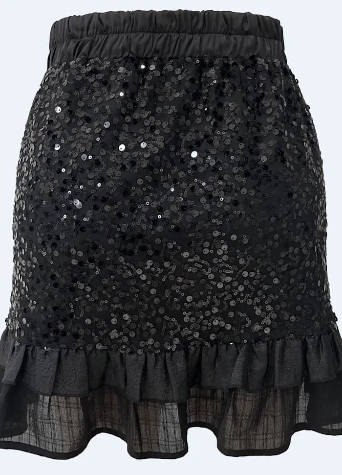 Liberte - Nor Frill Skirt 22268 - Black Sequins