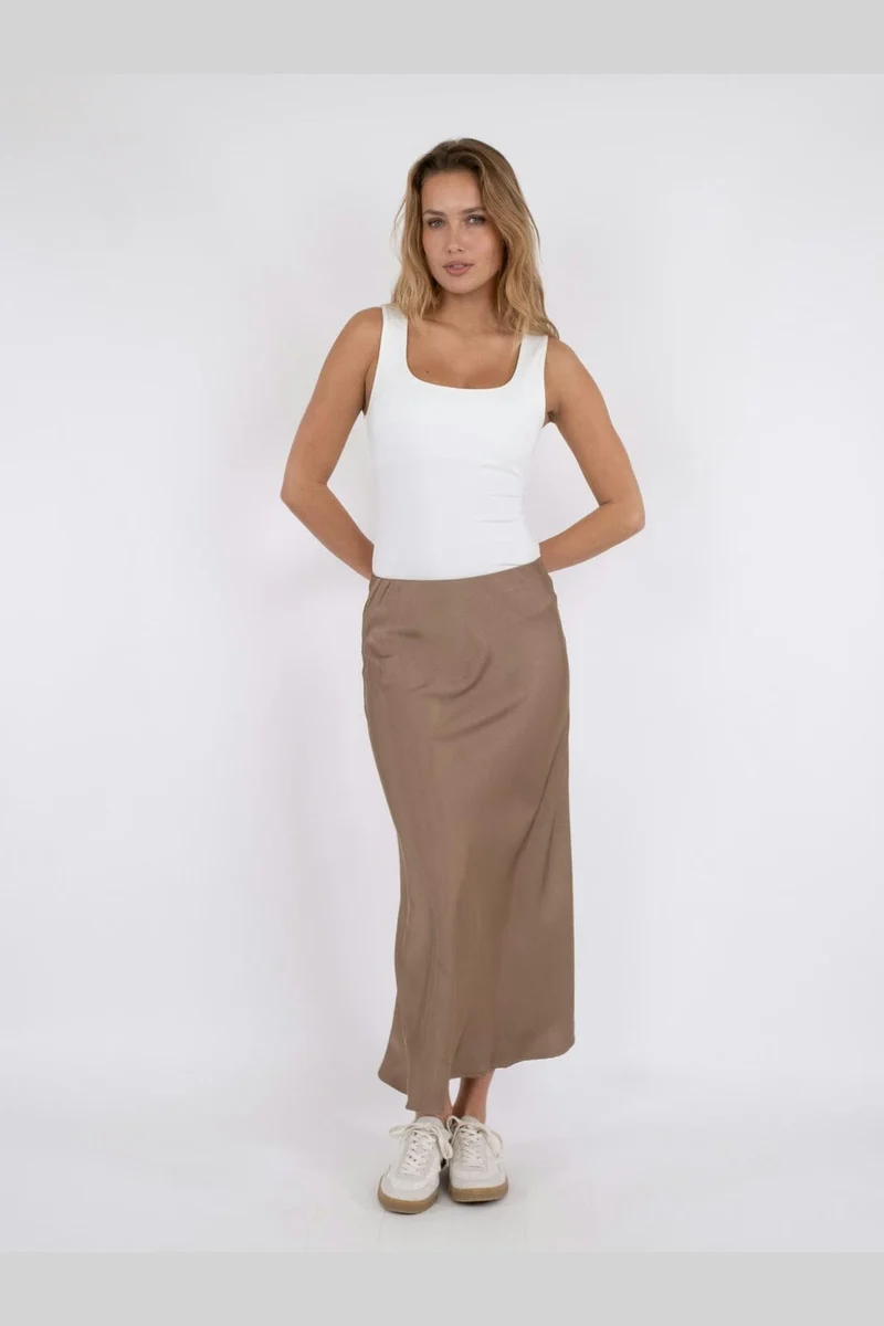 Neo Noir - Bovary Skirt 157755 - 811 - Dark Taupe
