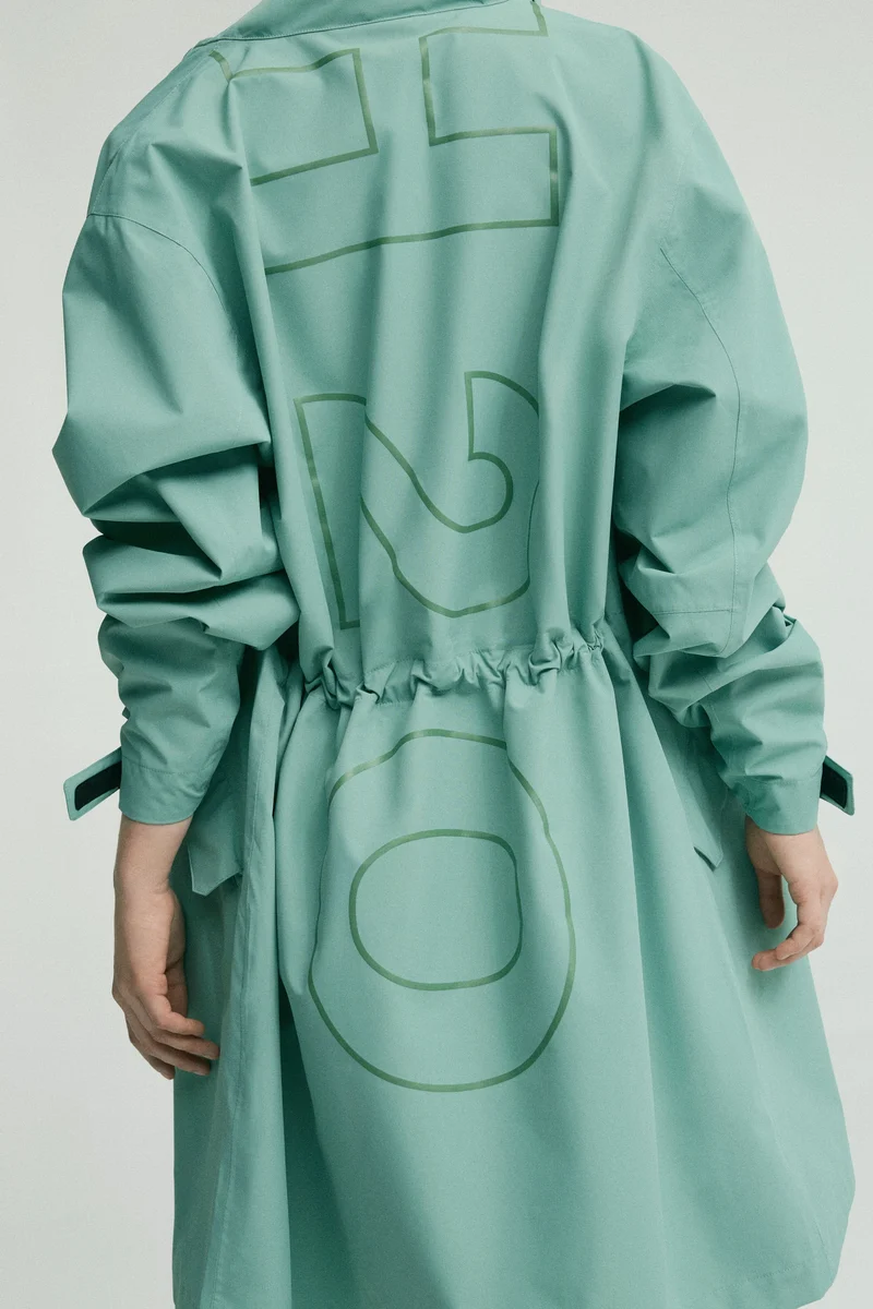 H2O - Rømø Logo Lw Rain Long Jacket 100982 - 3008 - Sea Grass