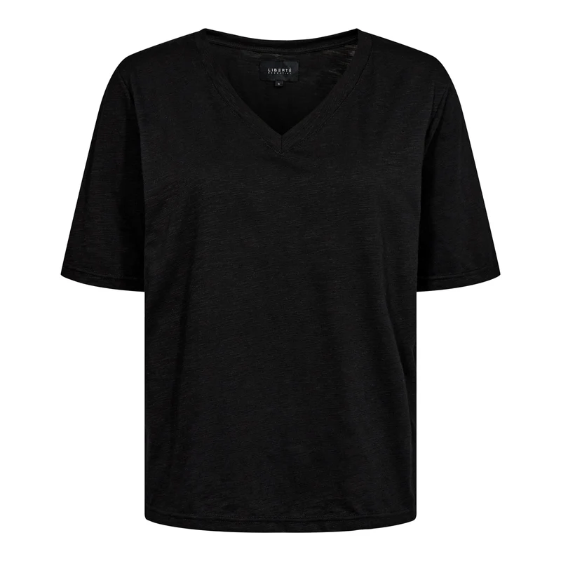 Liberte - Ulla-Ss-Vneck-Tshirt - Black