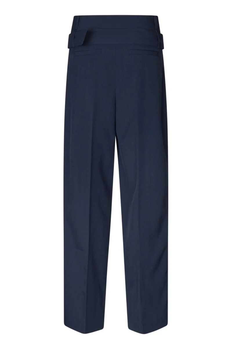 Stine Goya - 2435 Pinstripe Tailoring, Belted Tailored Pantssg-aw25-p113-2435 - Dark Blue