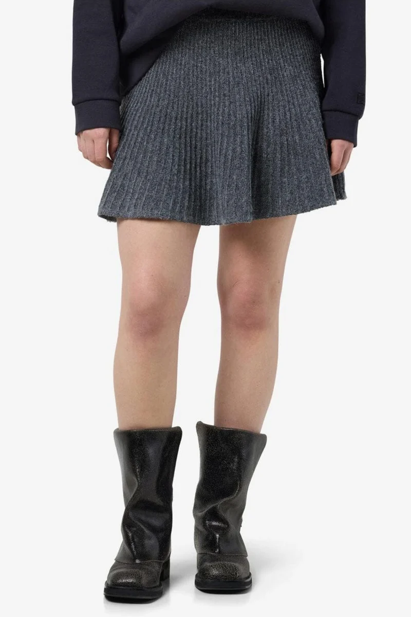 Noisy May - Nmnola Nw Pleated Knit Skirt Fwd - 4805687 Medium Grey Melange